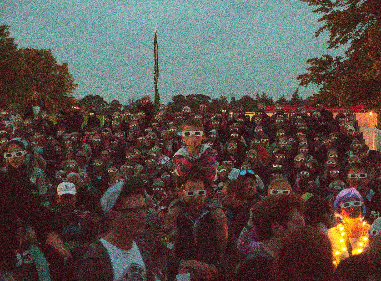 The audience are all wearing 3D specs, from The 8th Latitude Festival, Henham Park, Southwold, Suffolk - 18th July 2013