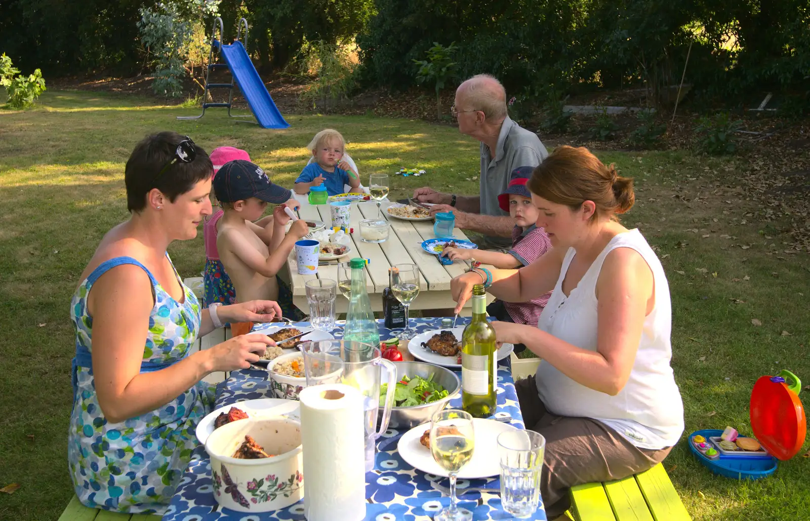 Lunch in the garden, from An Interview with Rick Wakeman and Other Stories, Diss, Norfolk - 22nd July 2013