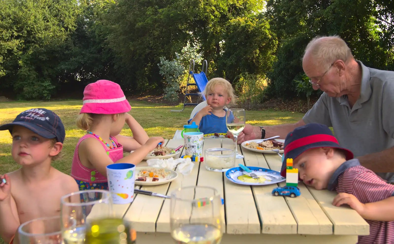 Fred, Elizabeth, Harry, Grandad and Thomas, from An Interview with Rick Wakeman and Other Stories, Diss, Norfolk - 22nd July 2013