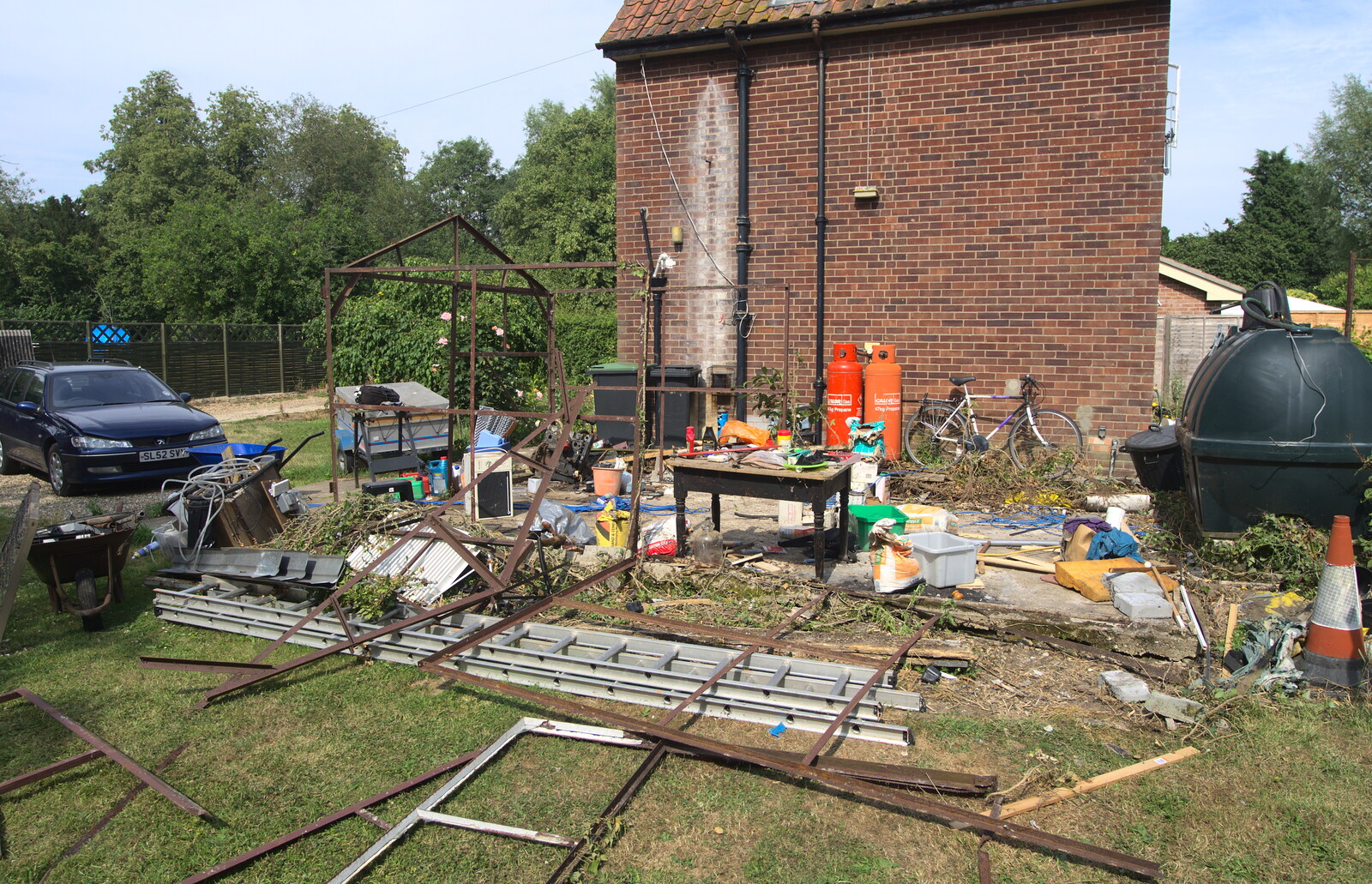 The remains of the garage from An Interview with Rick Wakeman and Other Stories, Diss, Norfolk - 22nd July 2013