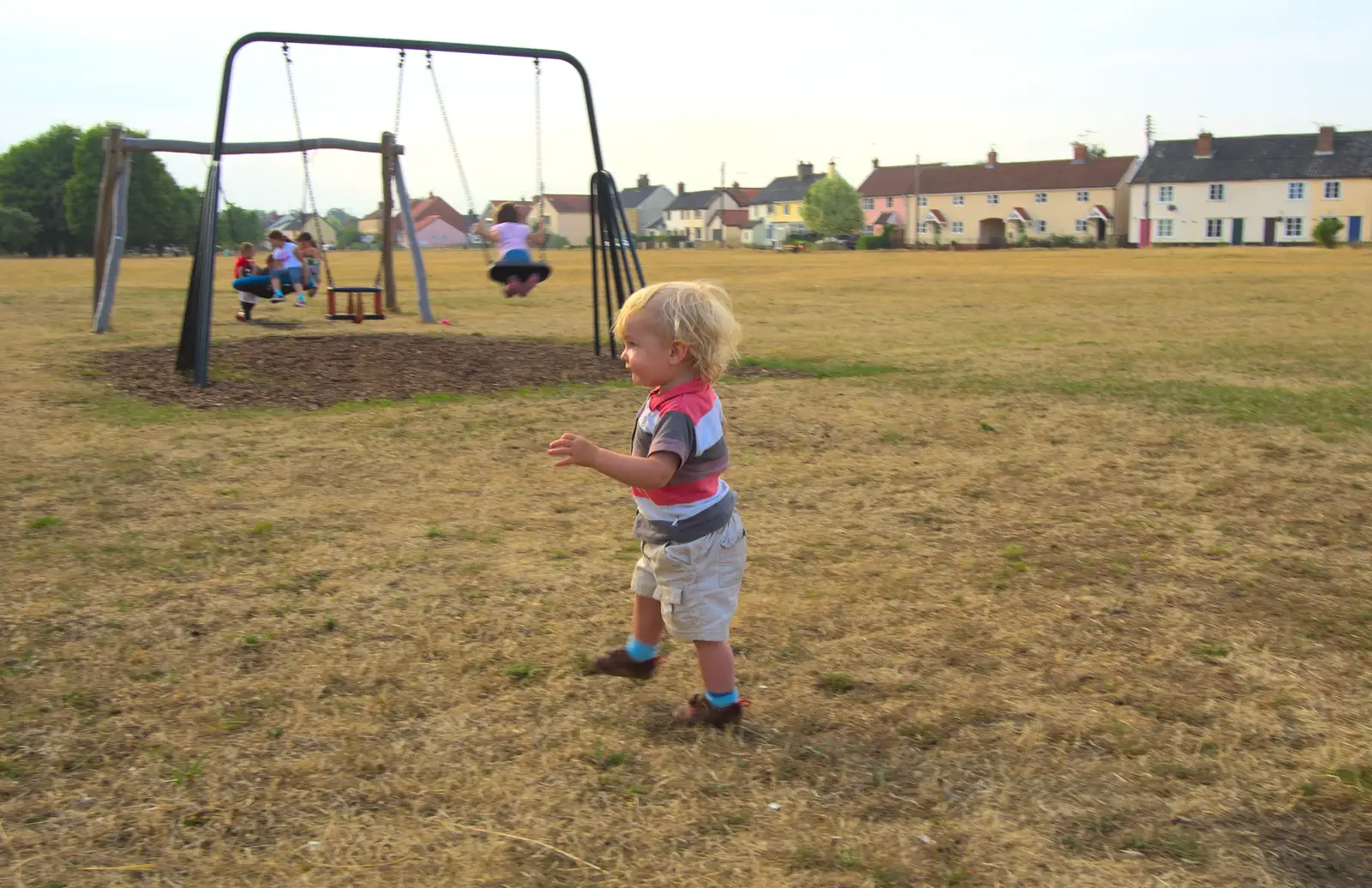 Harry runs around on Fair Green in Diss, from An Interview with Rick Wakeman and Other Stories, Diss, Norfolk - 22nd July 2013