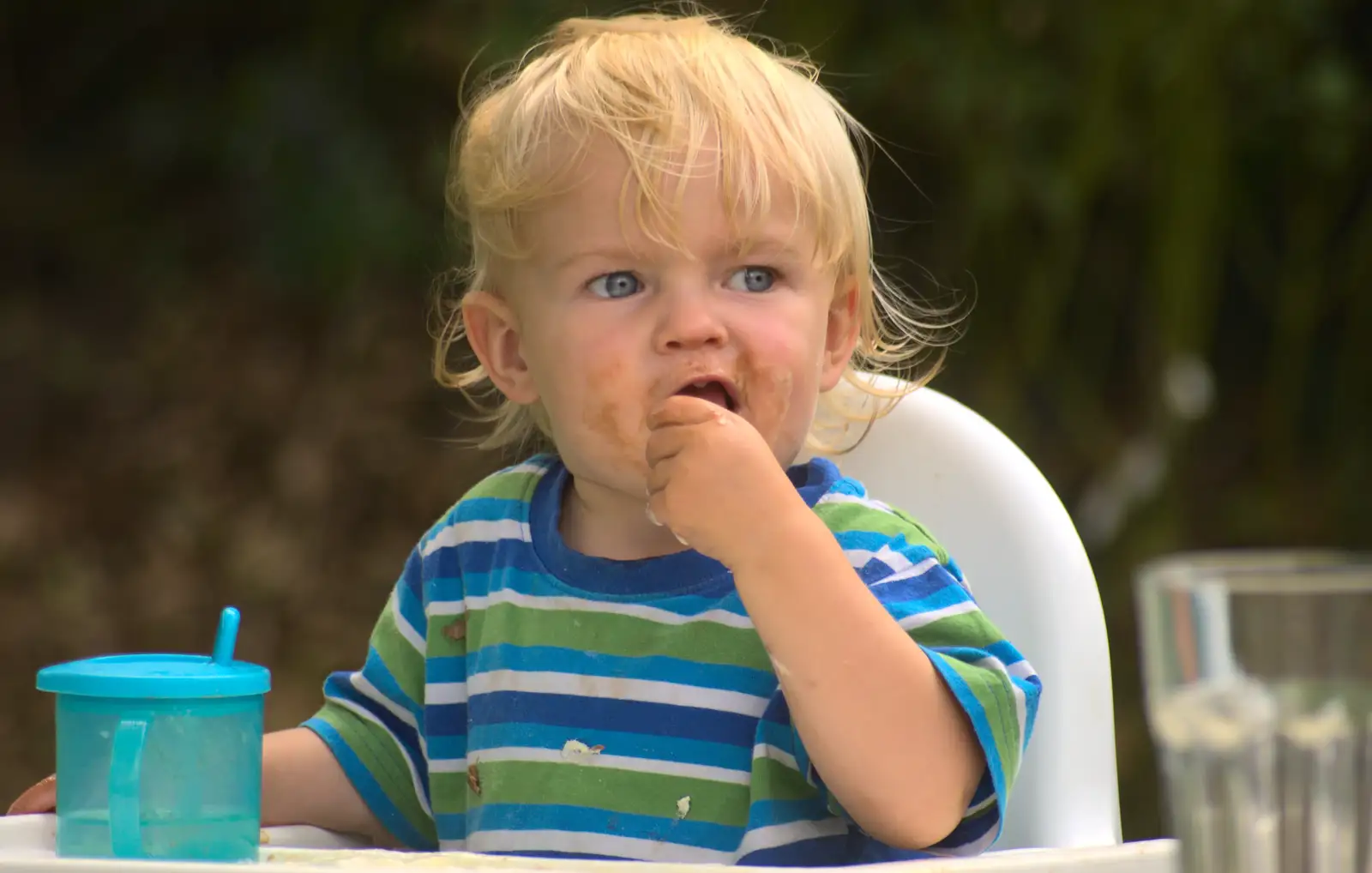 Harry plasters ice cream all over his face, from An Interview with Rick Wakeman and Other Stories, Diss, Norfolk - 22nd July 2013