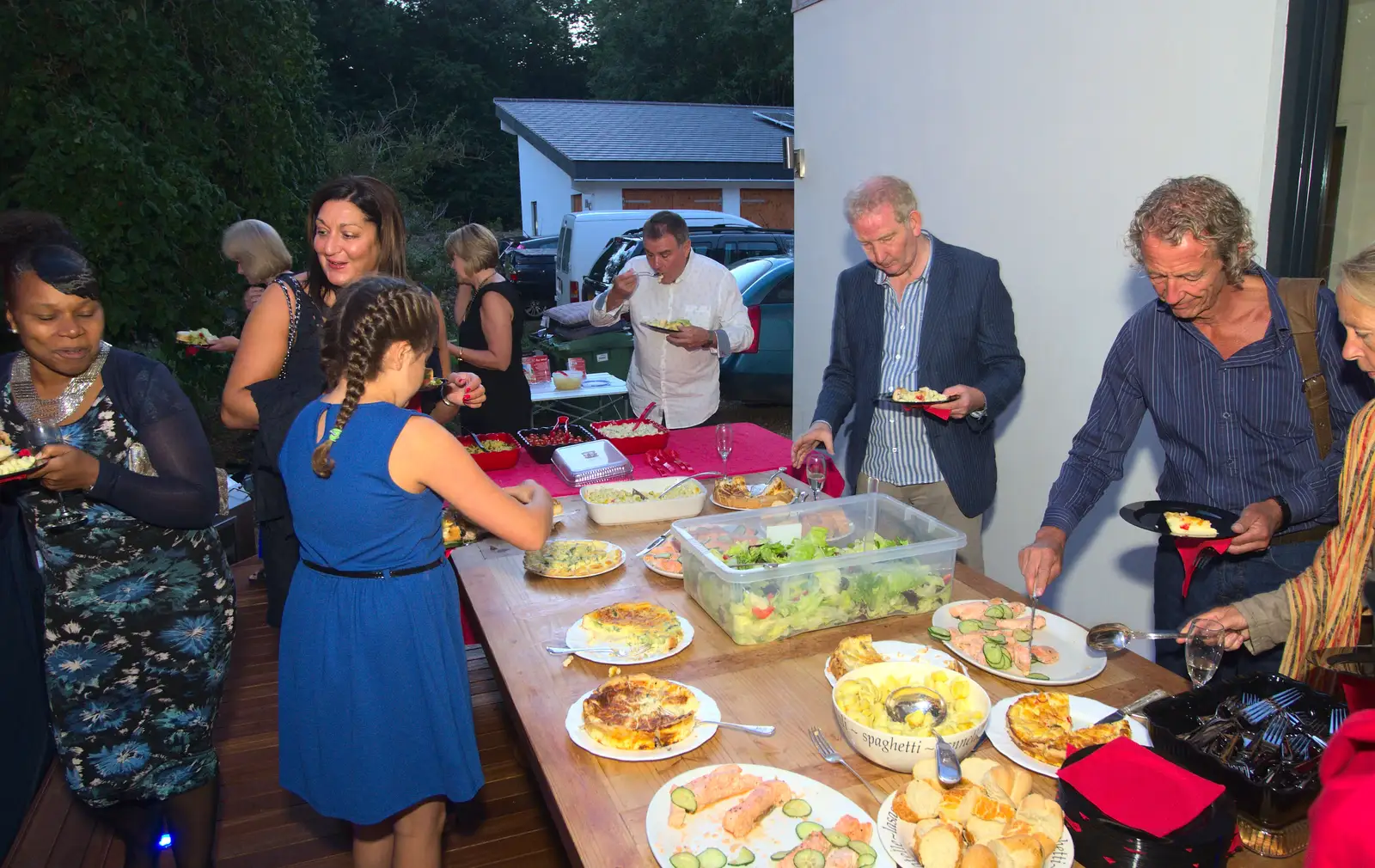 There's food out already, from Henry's 60th Birthday, Hethel, Norfolk - 3rd August 2013