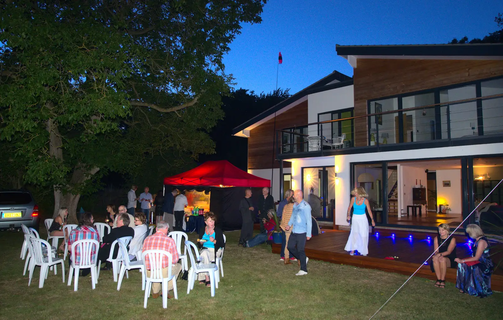 The dancefloor decking is ready, from Henry's 60th Birthday, Hethel, Norfolk - 3rd August 2013