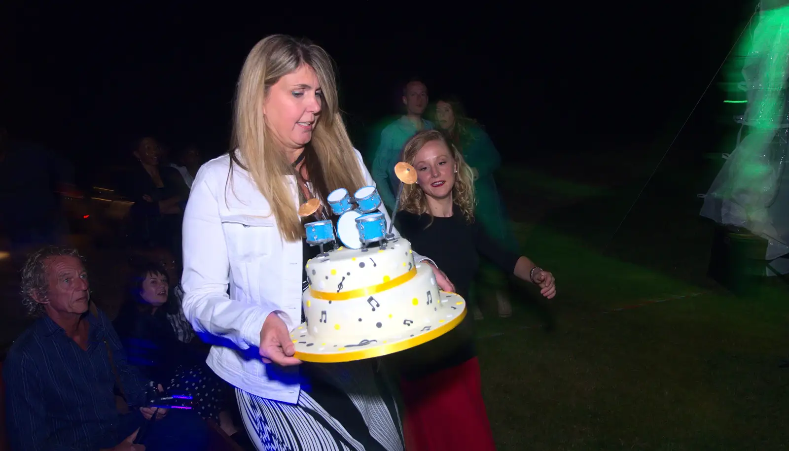 A cake, complete with an icing drum kit, from Henry's 60th Birthday, Hethel, Norfolk - 3rd August 2013