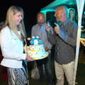Henry and Martin admire the cake, Henry's 60th Birthday, Hethel, Norfolk - 3rd August 2013