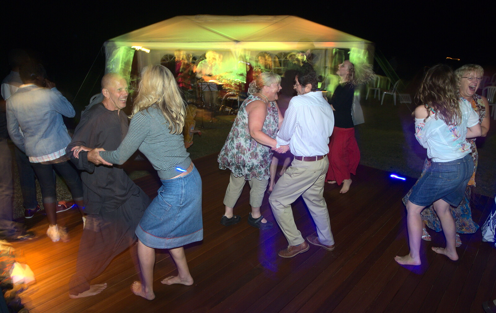 Dancing on the decking from Henry's 60th Birthday, Hethel, Norfolk - 3rd August 2013