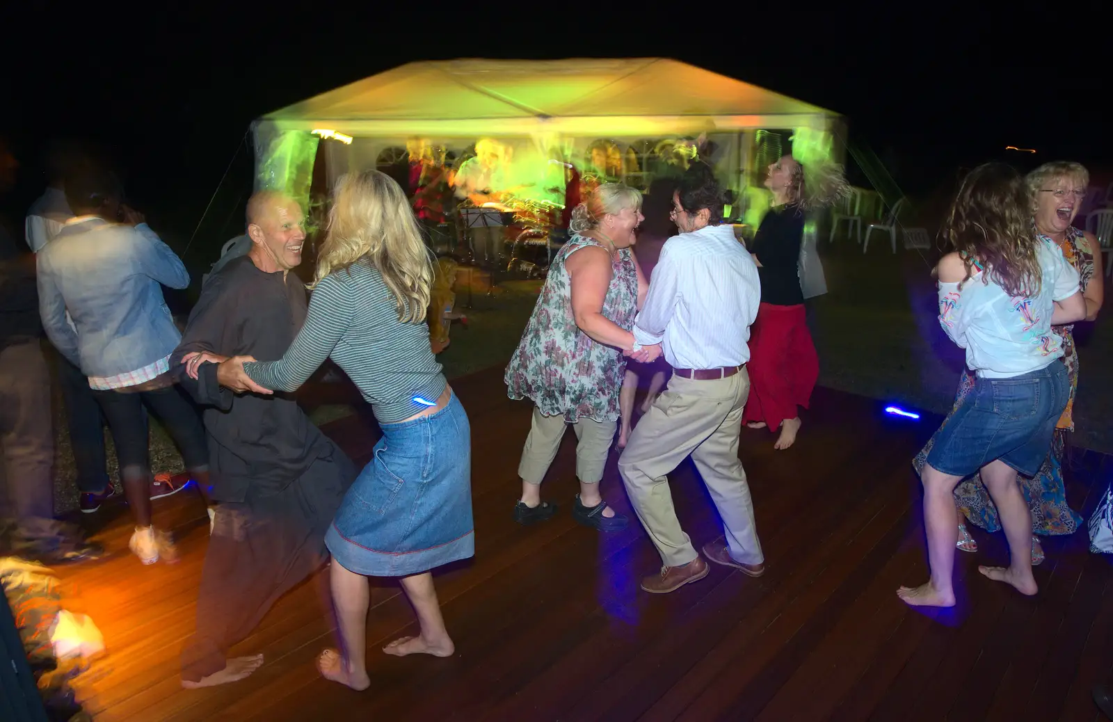 Dancing on the decking, from Henry's 60th Birthday, Hethel, Norfolk - 3rd August 2013