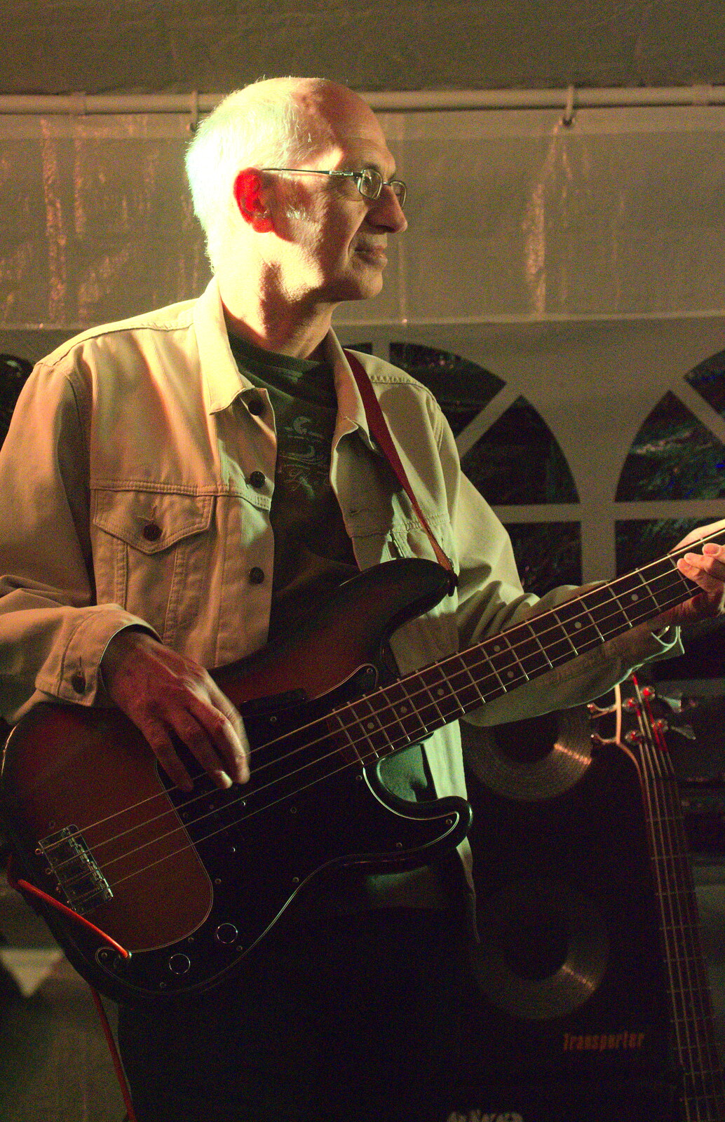 A bit of laid-back bass from Henry's 60th Birthday, Hethel, Norfolk - 3rd August 2013