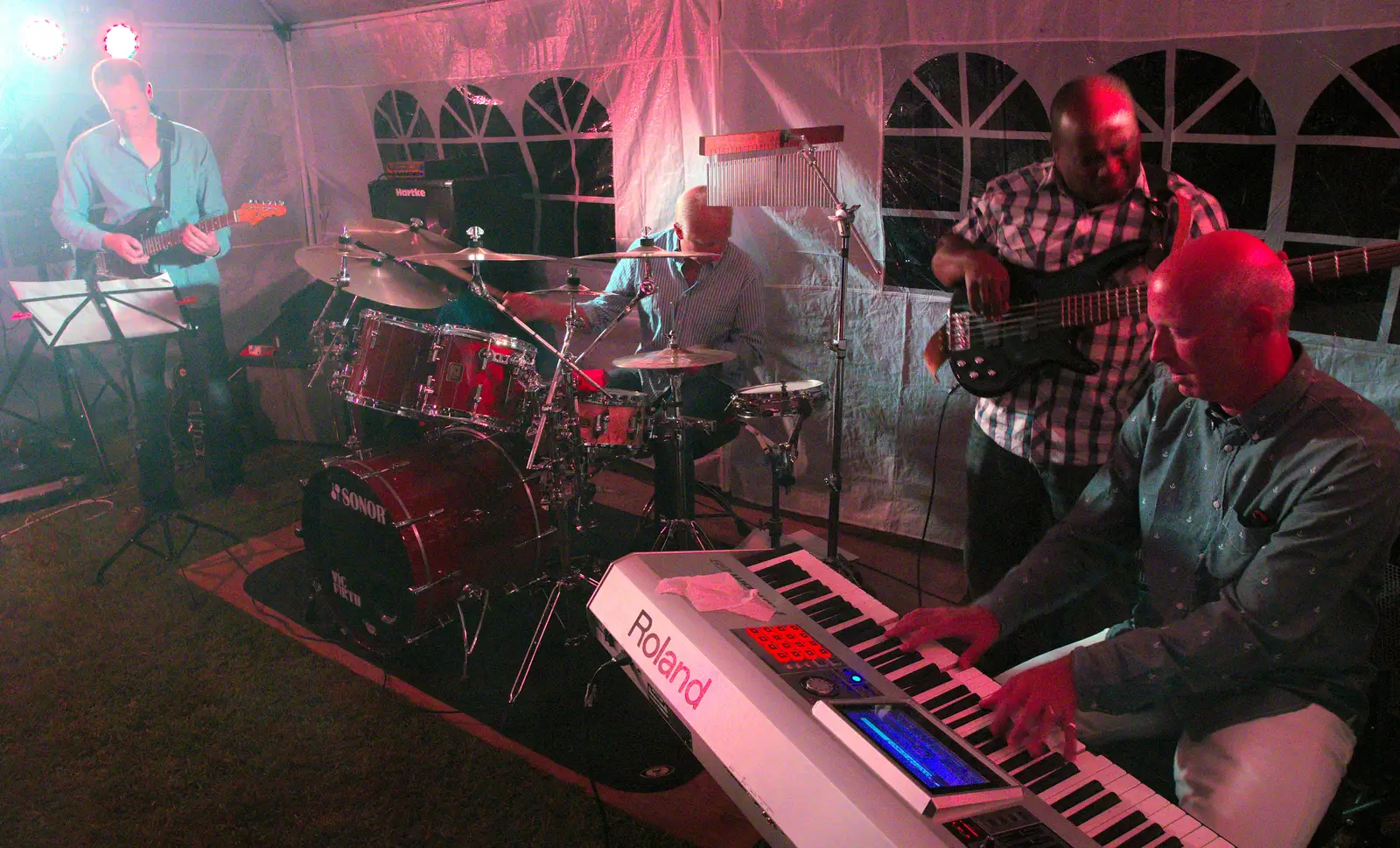 Some excellent Jazz/Funk occurs, from Henry's 60th Birthday, Hethel, Norfolk - 3rd August 2013