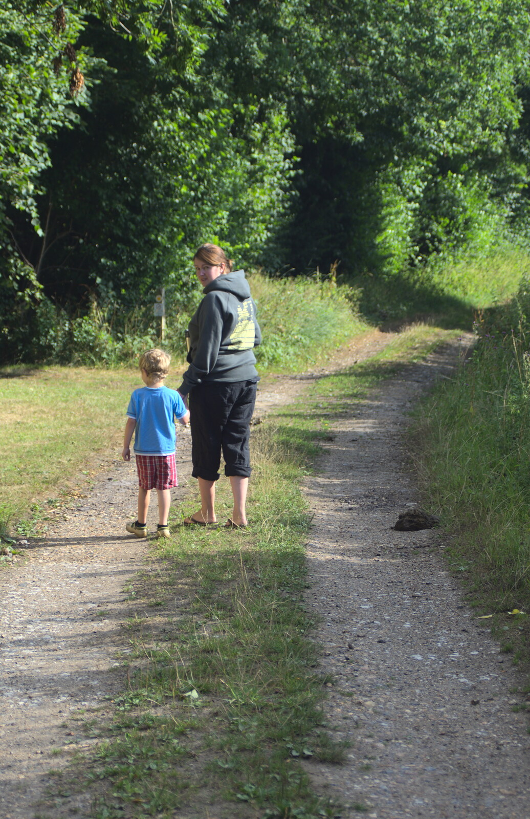 We head off to explore the nearby woods from Henry's 60th Birthday, Hethel, Norfolk - 3rd August 2013
