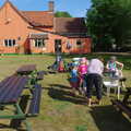 In the Swan's beer garden, The BSCC at Walpole, and a Swan Inn Barbeque, Brome, Suffolk - 4th August 2013