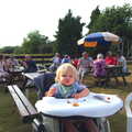 Harry in a high chair, The BSCC at Walpole, and a Swan Inn Barbeque, Brome, Suffolk - 4th August 2013