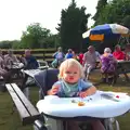 Harry in a high chair, The BSCC at Wingfield, and a Swan Inn Barbeque, Brome - 4th August 2013