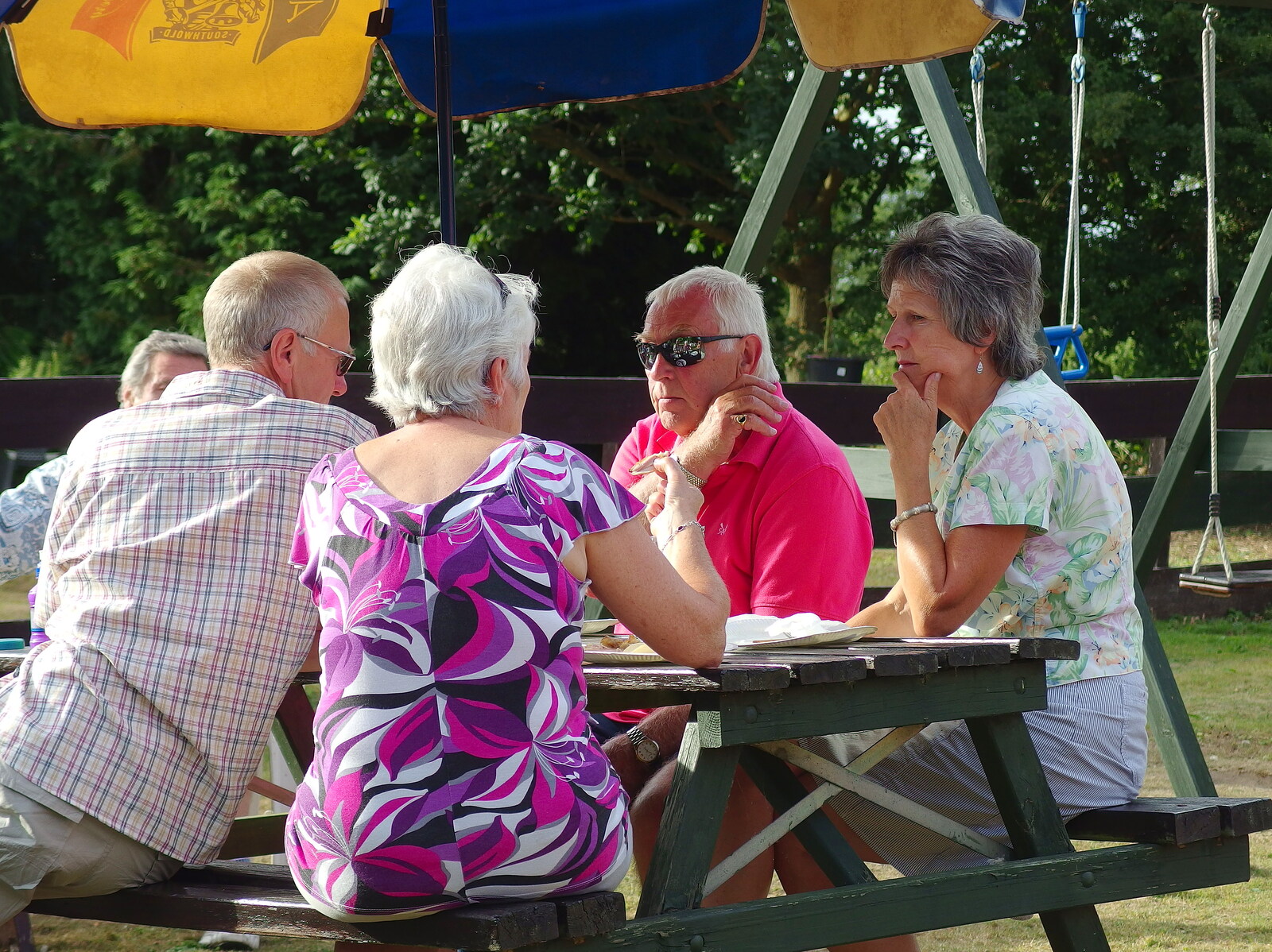 John Willy, Spammy, Colin and Jill from The BSCC at Walpole, and a Swan Inn Barbeque, Brome, Suffolk - 4th August 2013