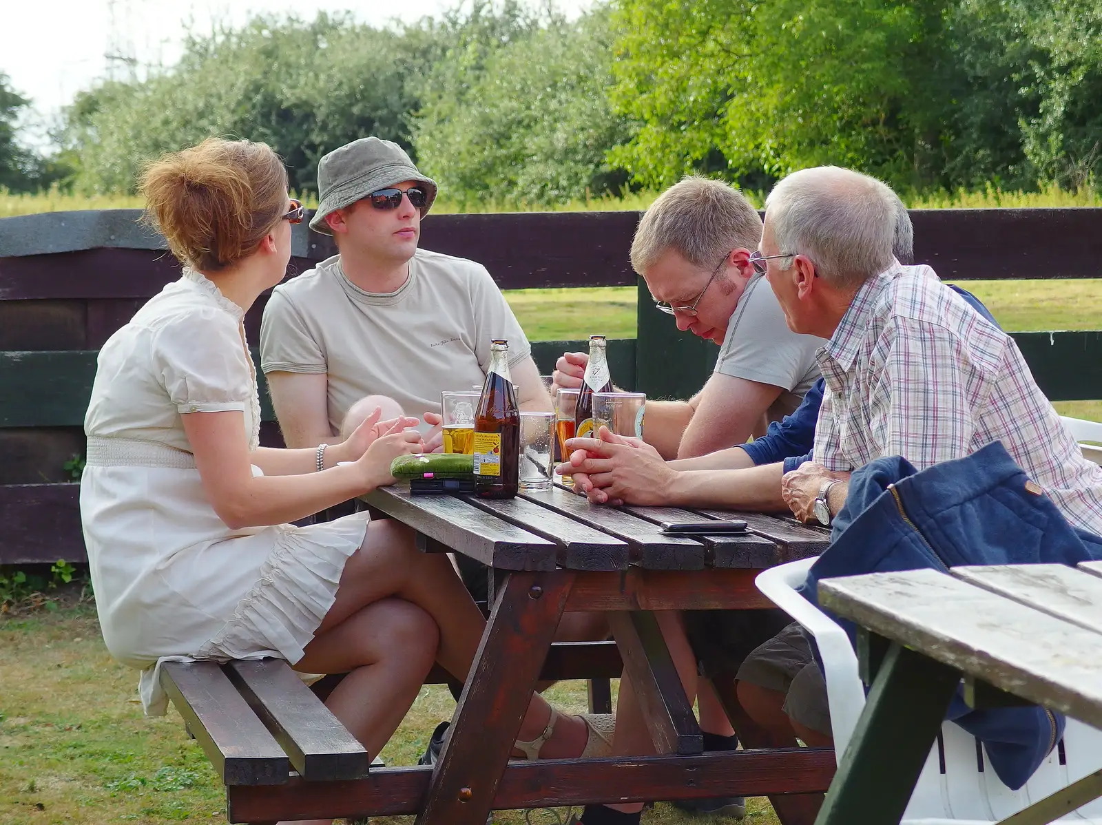 Marc stares at the bench, from The BSCC at Wingfield, and a Swan Inn Barbeque, Brome - 4th August 2013