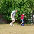 Alan and Matthew play football, The BSCC at Wingfield, and a Swan Inn Barbeque, Brome - 4th August 2013