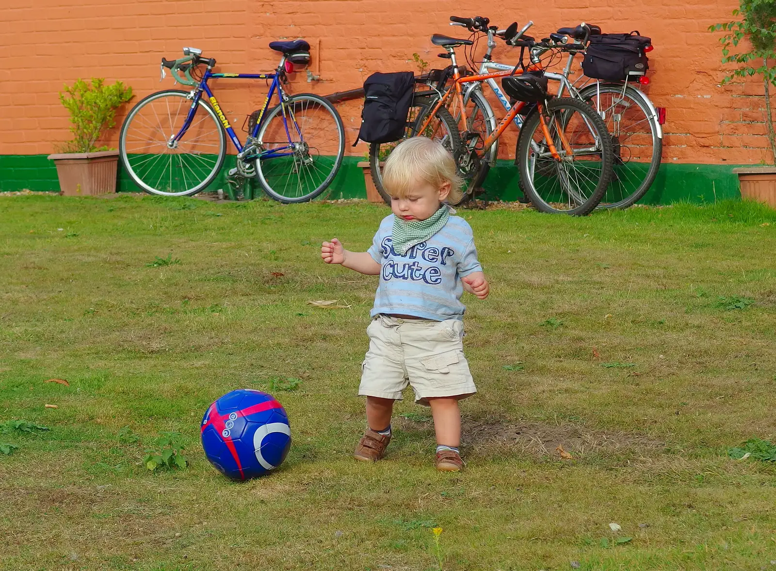 Harry with his 'super cute' tee-shirt on, from The BSCC at Wingfield, and a Swan Inn Barbeque, Brome - 4th August 2013