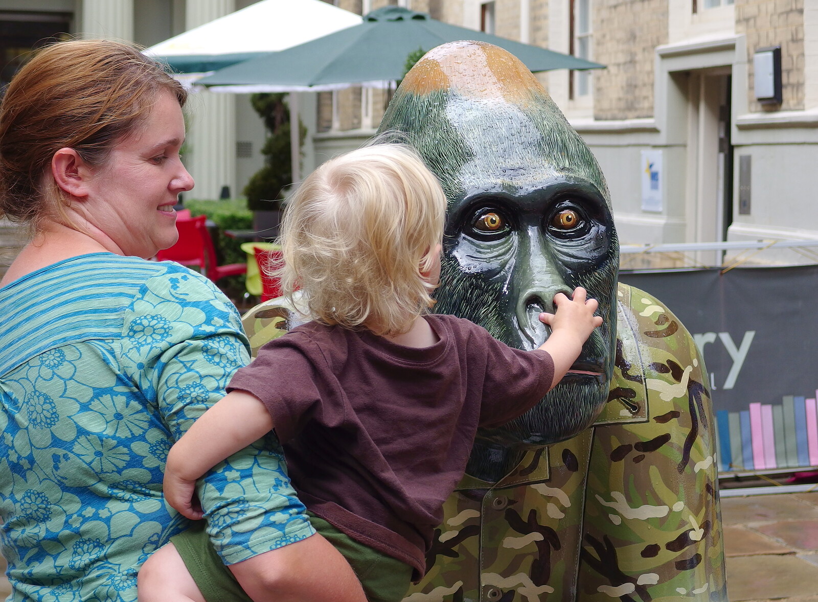 Harry picks the gorilla's nose from The Gorillas of Norwich, Norfolk - 5th August 2013