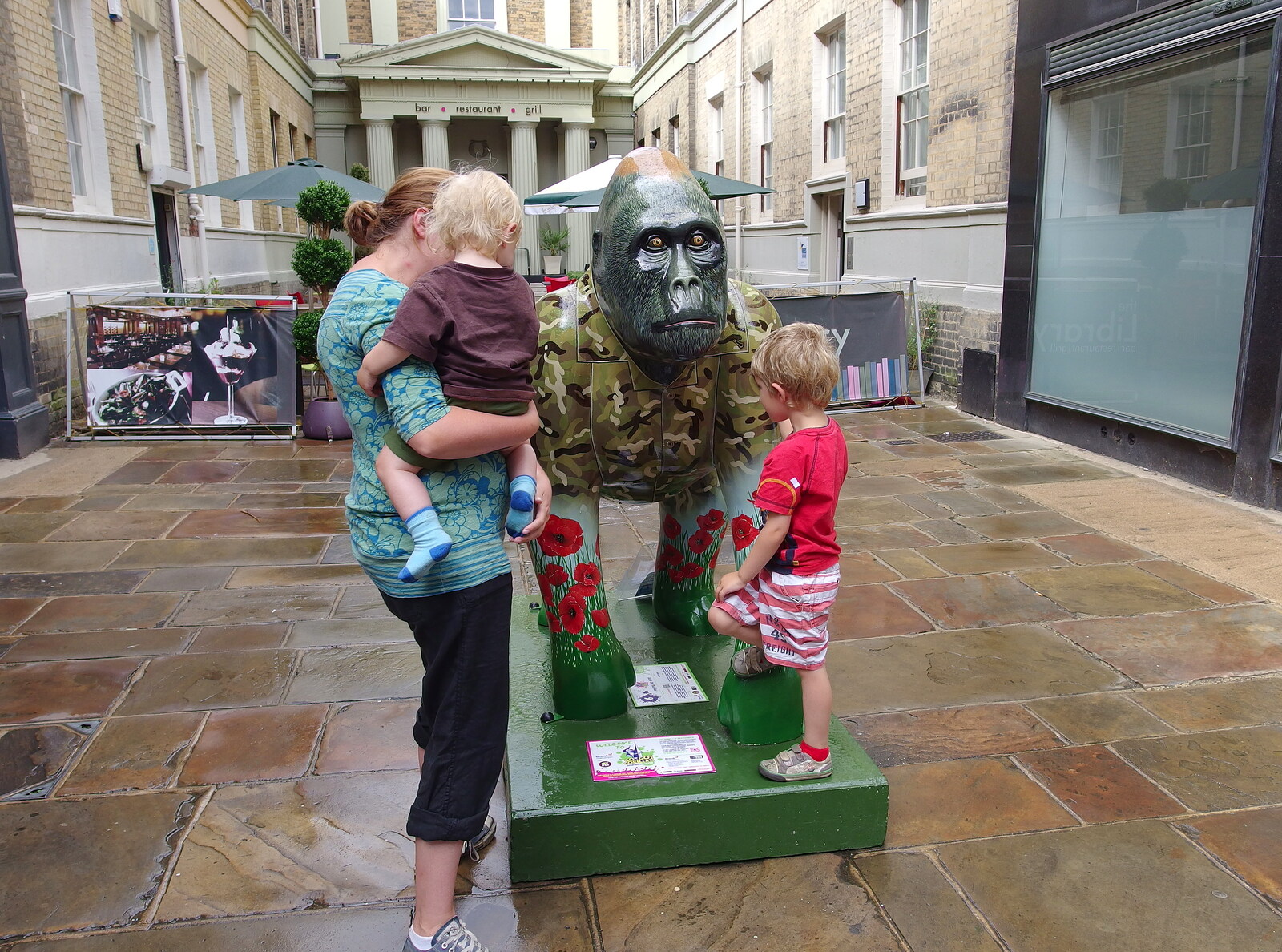 The gang and the gorilla from The Gorillas of Norwich, Norfolk - 5th August 2013