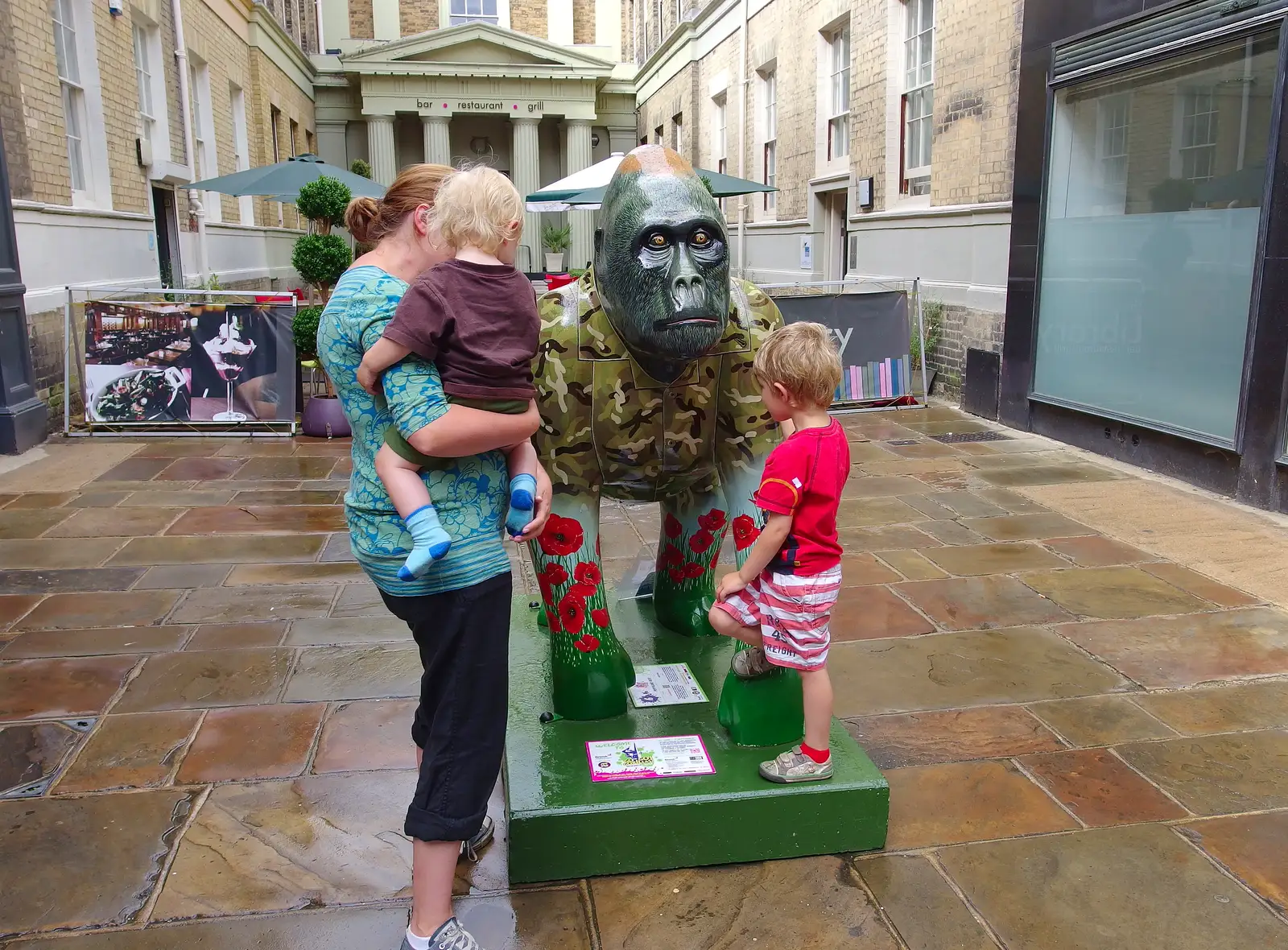 The gang and the gorilla, from The Gorillas of Norwich, Norfolk - 5th August 2013