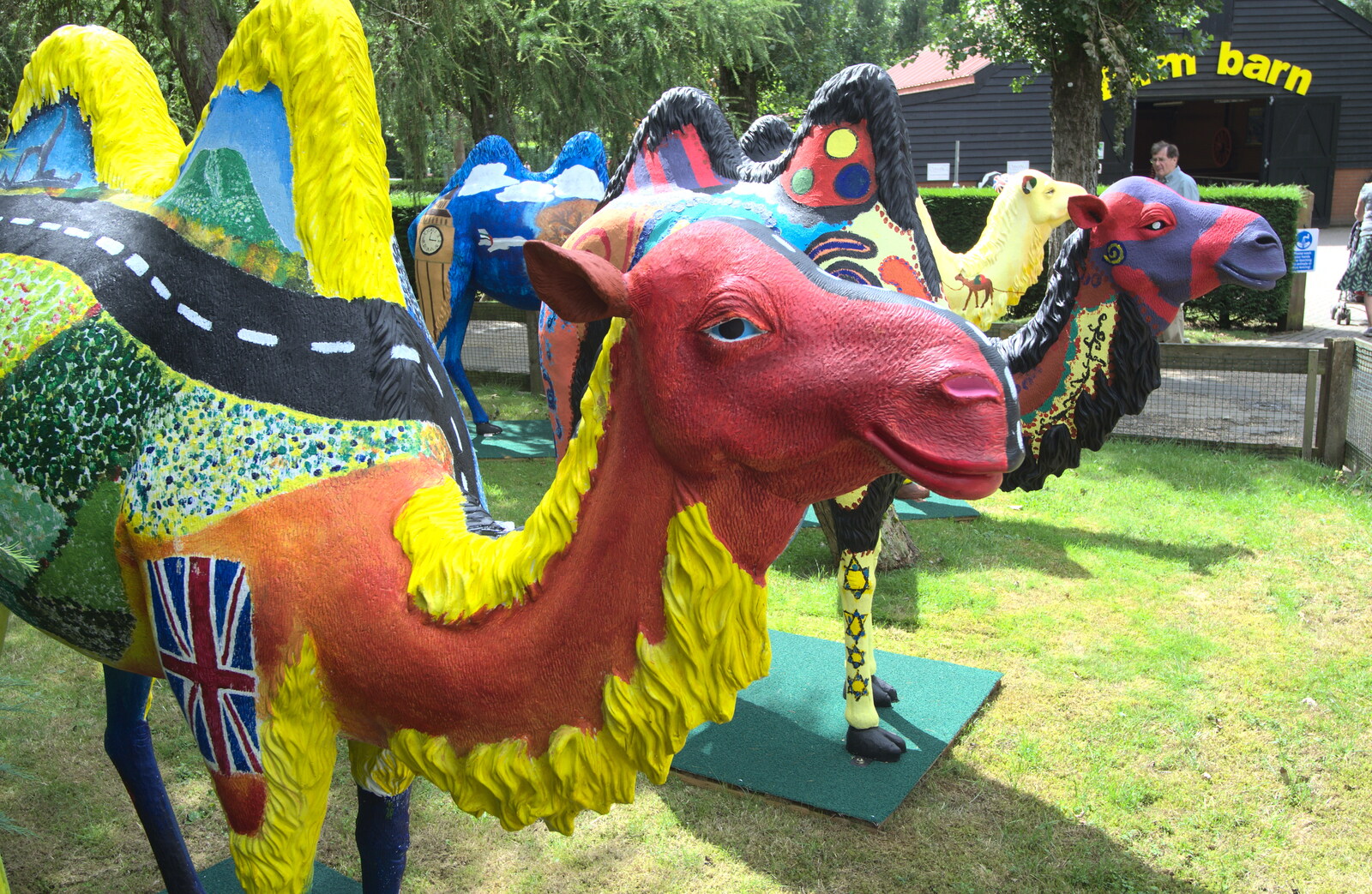 Some brightly-painted model camels have appeared from Tiger Cubs at Banham Zoo, Banham, Norfolk - 6th August 2013