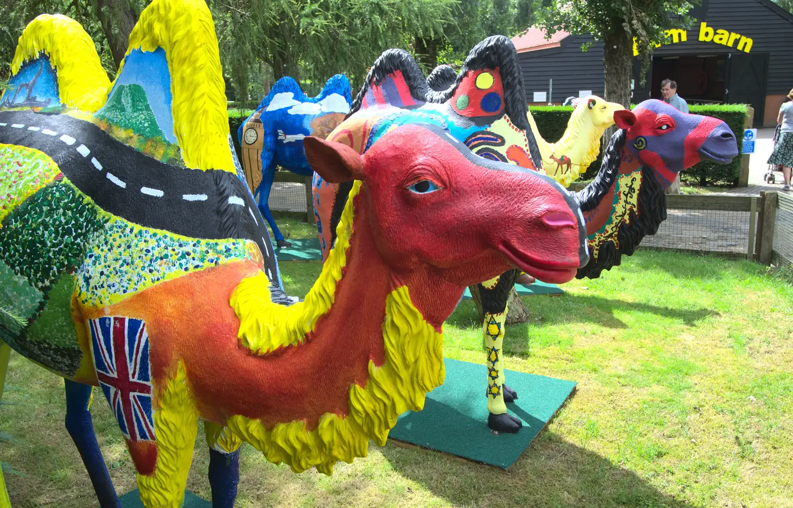 Some brightly-painted model camels have appeared, from Tiger Cubs at Banham Zoo, Banham, Norfolk - 6th August 2013