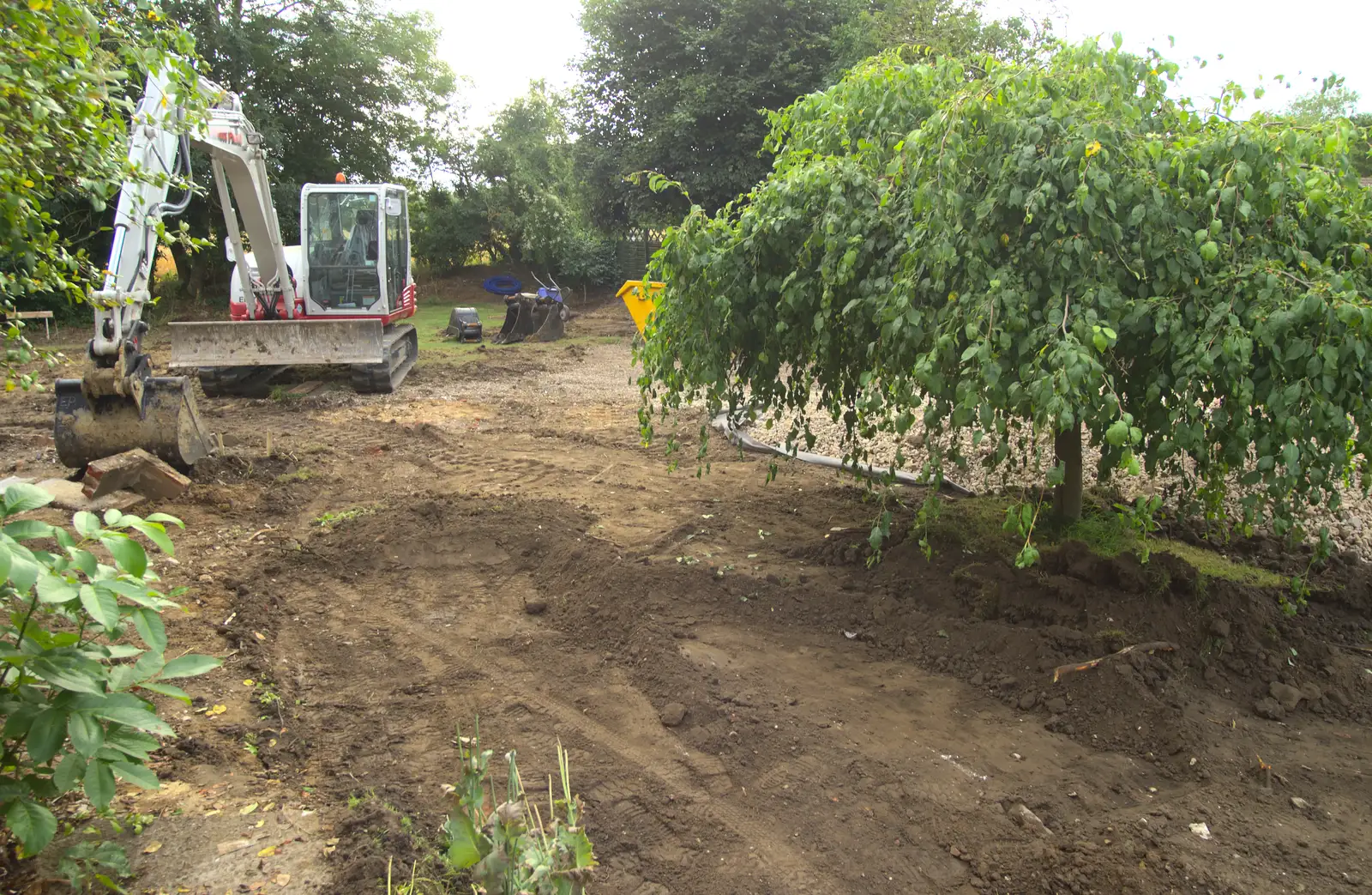 The front garden is scraped away, from Grand Designs: Building Commences, Brome, Suffolk - 8th August 2013