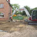 The digger removes the lawn, Grand Designs: Building Commences, Brome, Suffolk - 8th August 2013