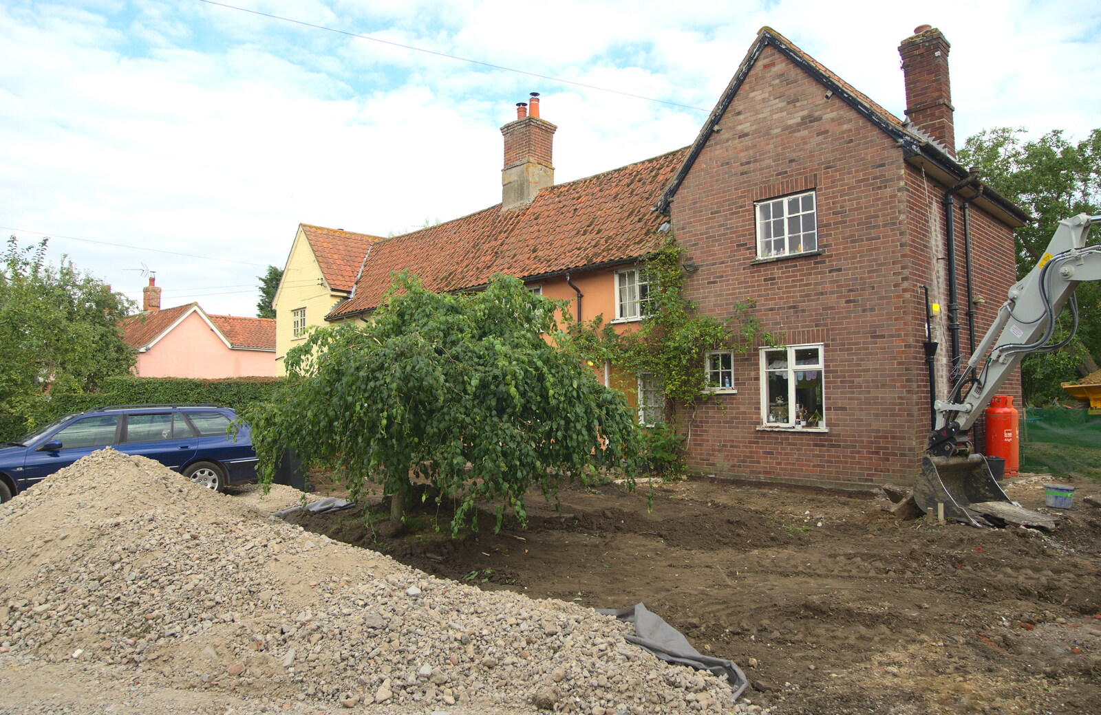 A pile of crushed conrete is ready from Grand Designs: Building Commences, Brome, Suffolk - 8th August 2013