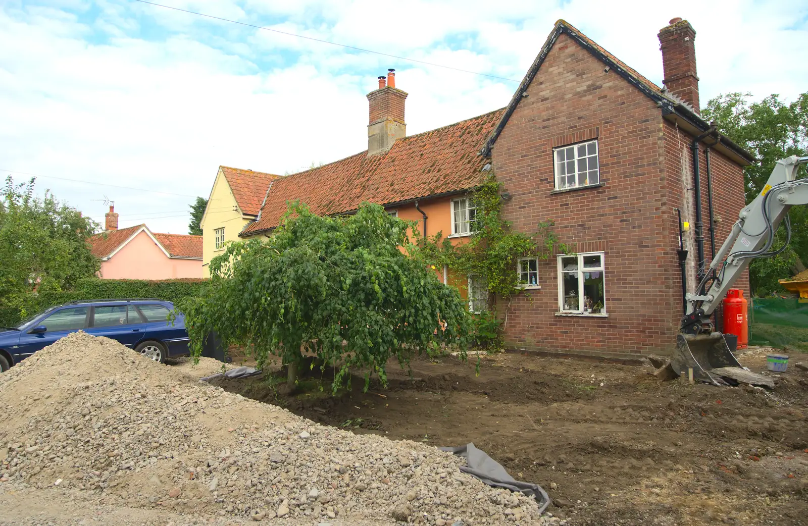 A pile of crushed conrete is ready, from Grand Designs: Building Commences, Brome, Suffolk - 8th August 2013