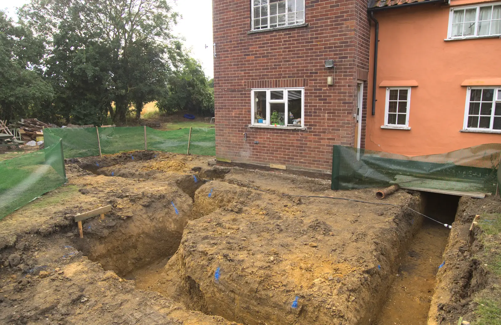 Meanwhile, footings are dug, from Grand Designs: Building Commences, Brome, Suffolk - 8th August 2013