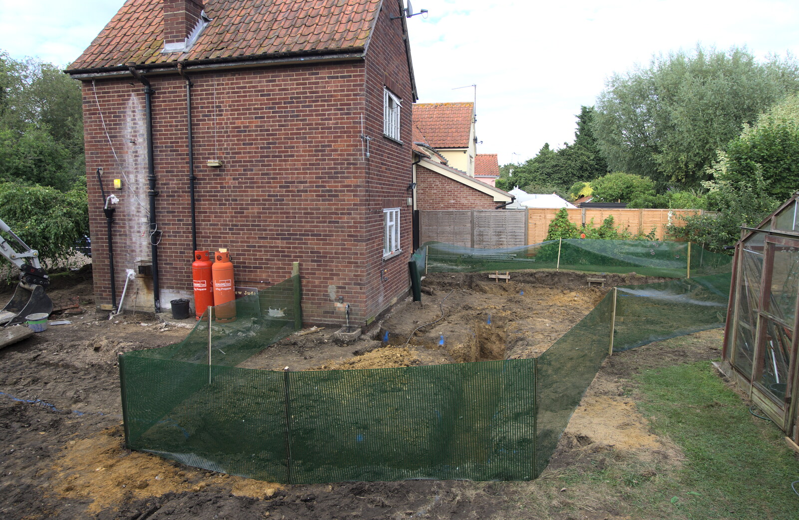 The footings are fenced off from Grand Designs: Building Commences, Brome, Suffolk - 8th August 2013