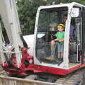 Fred gets a go on the digger, Grand Designs: Building Commences, Brome, Suffolk - 8th August 2013