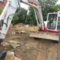 A view of the digger, Grand Designs: Building Commences, Brome, Suffolk - 8th August 2013