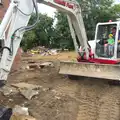 A view of the digger, Grand Designs: Building Commences, Brome, Suffolk - 8th August 2013