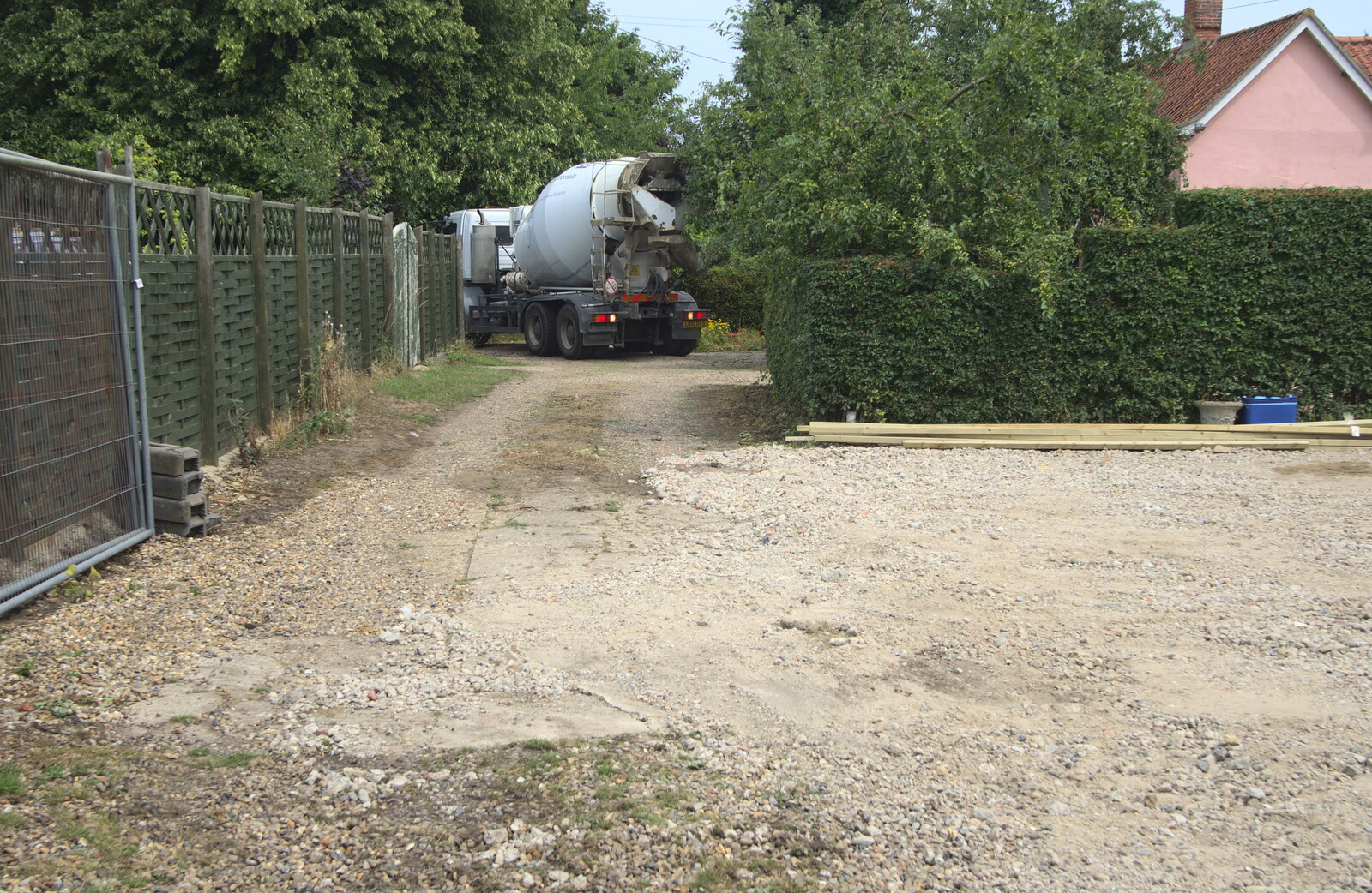 The first load of concrete arrives from Grand Designs: Building Commences, Brome, Suffolk - 8th August 2013
