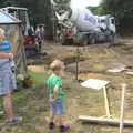 Isobel, Harry and Fred watch, Grand Designs: Building Commences, Brome, Suffolk - 8th August 2013