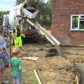 More concrete is poured in, Grand Designs: Building Commences, Brome, Suffolk - 8th August 2013