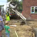 More concrete is poured in, Grand Designs: Building Commences, Brome, Suffolk - 8th August 2013