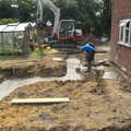 A river of concrete around the house, Grand Designs: Building Commences, Brome, Suffolk - 8th August 2013