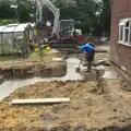 A river of concrete around the house, Grand Designs: Building Commences, Brome, Suffolk - 8th August 2013