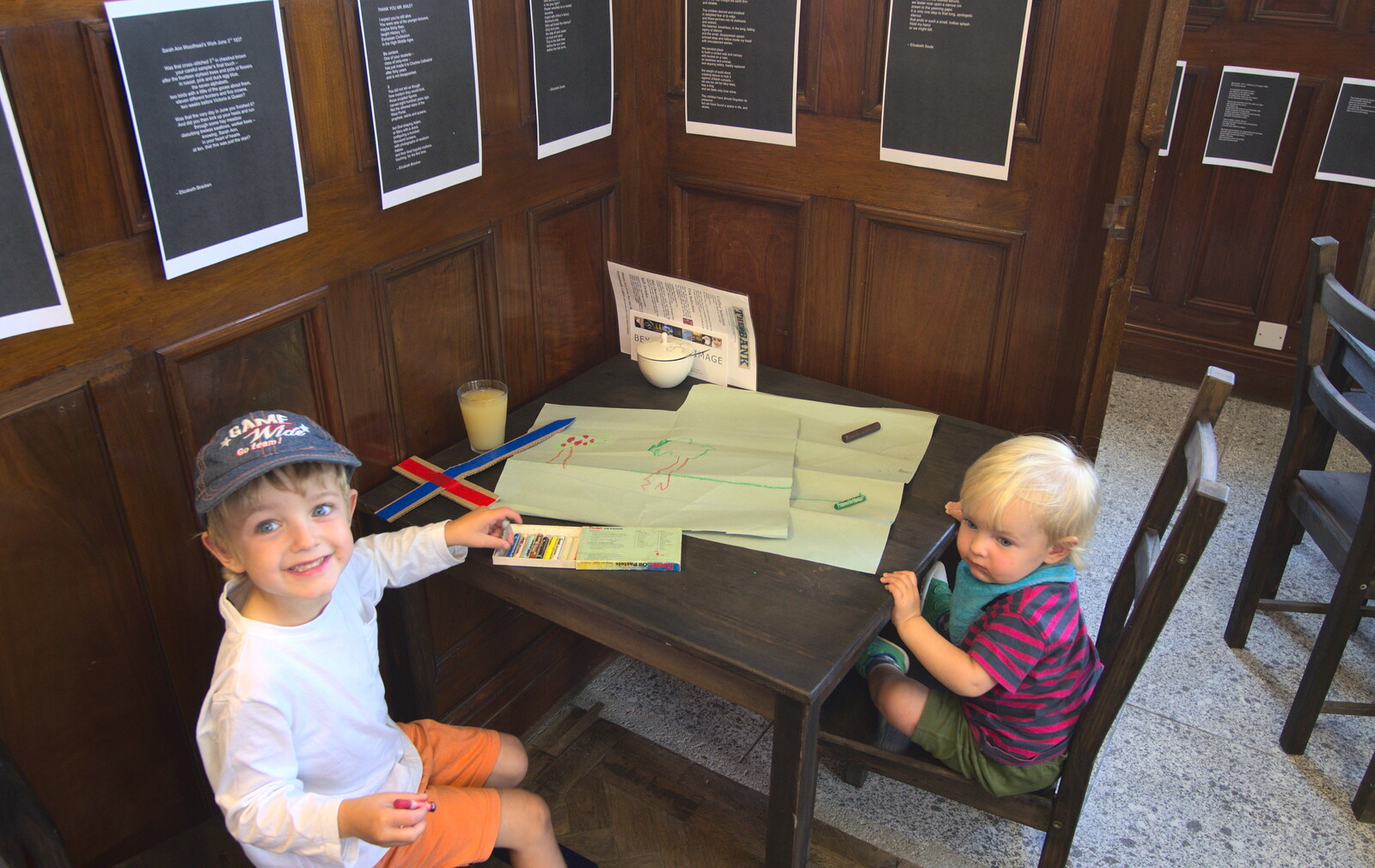Fred and Harry do some colouring from Grand Designs: Building Commences, Brome, Suffolk - 8th August 2013
