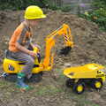 Fred on his favourite digger, Grand Designs: Building Commences, Brome, Suffolk - 8th August 2013