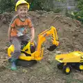 Fred on his favourite digger, Grand Designs: Building Commences, Brome, Suffolk - 8th August 2013