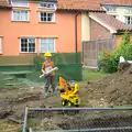 Fred looks like a real builder, with plans, Grand Designs: Building Commences, Brome, Suffolk - 8th August 2013