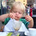 Harry finishes up his Sundae, A Trip to Pizza Express, Nepture Quay, Ipswich, Suffolk - 9th August 2013