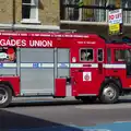 A protesting fire engine in Southwark, A Trip to Pizza Express, Nepture Quay, Ipswich, Suffolk - 9th August 2013