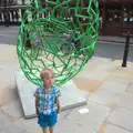 Fred looks comically glum by a metal sculpture, Spitalfields and Brick Lane Street Art, Whitechapel, London - 10th August 2013