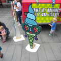 Harry lurks by the ice-cream van, Spitalfields and Brick Lane Street Art, Whitechapel, London - 10th August 2013
